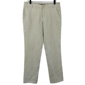 Daughters of the Liberation Anthro Cotton Jacquard Trouser Pants Cream Size 6